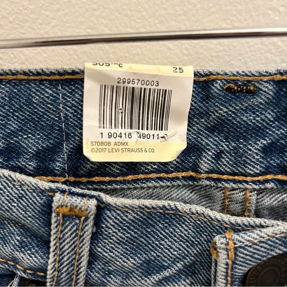 NWT Levi’s 505c Cropped Jeans 25 orange tabbed - Picture 4 of 13